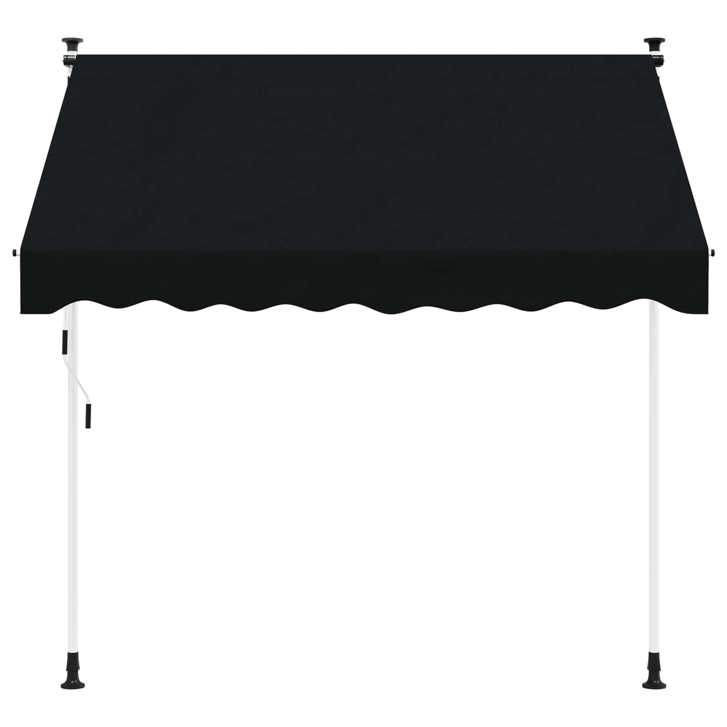 Handmatig uitschuifbare luifel Zwart 250 cm