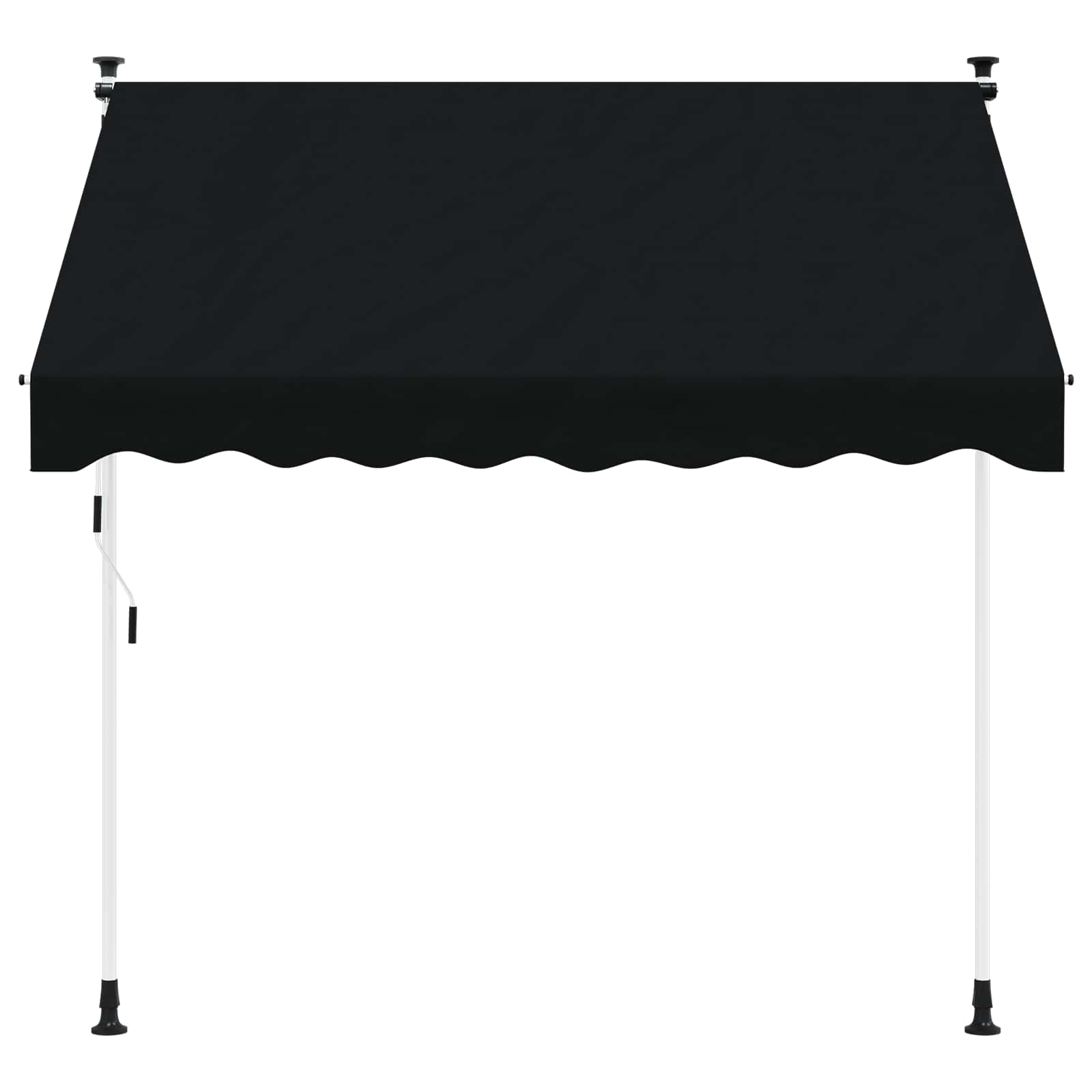 Handmatig uitschuifbare luifel Zwart 350 cm