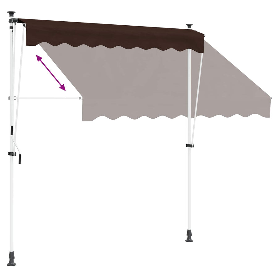 Handmatig uitschuifbare luifel Bruin 150 cm