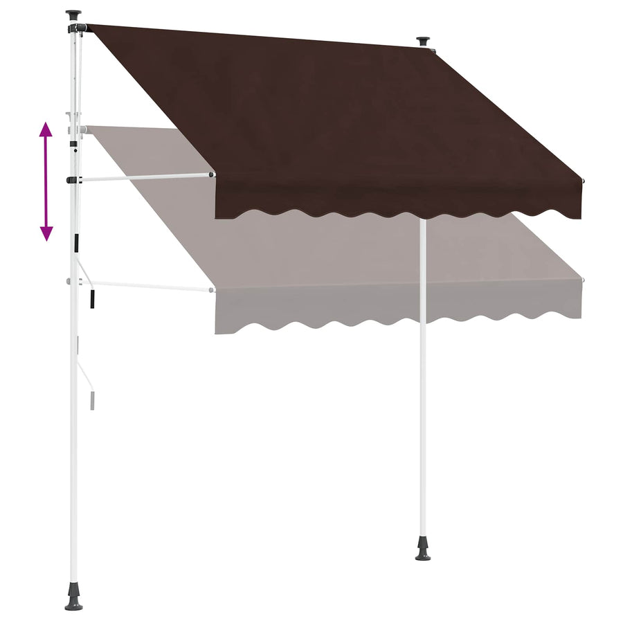 Handmatig uitschuifbare luifel Bruin 250 cm