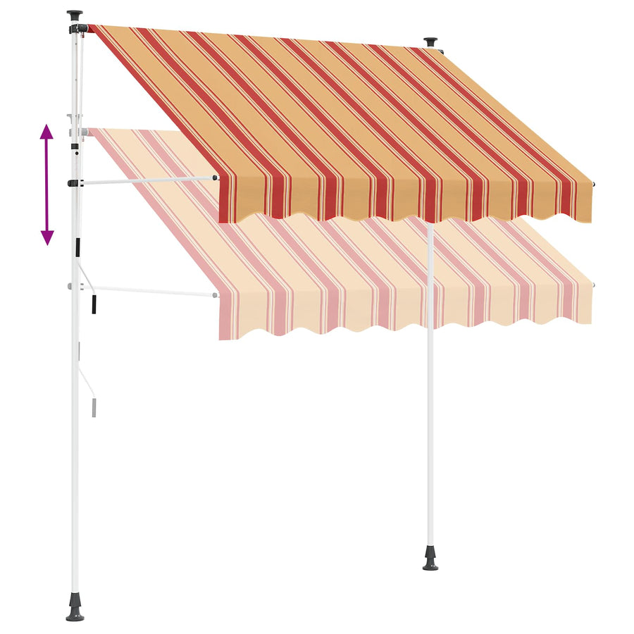 Handmatig uitschuifbare luifel Multikleur 200 x 115 x 300 cm