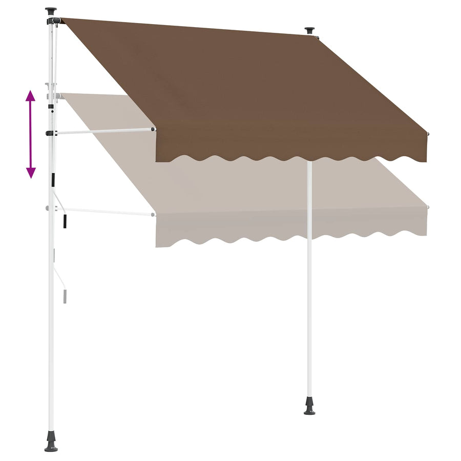 Handmatig uitschuifbare luifel Taupe 150 cm