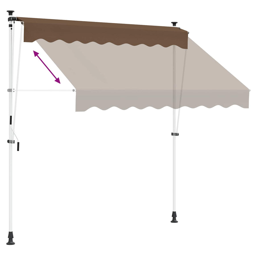 Handmatig uitschuifbare luifel Taupe 350 cm