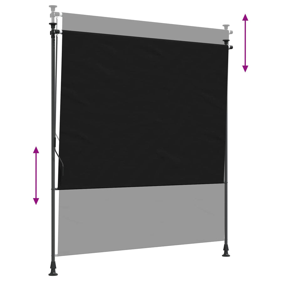 Buiten Rolgordijn Zwart 100 x 270 cm