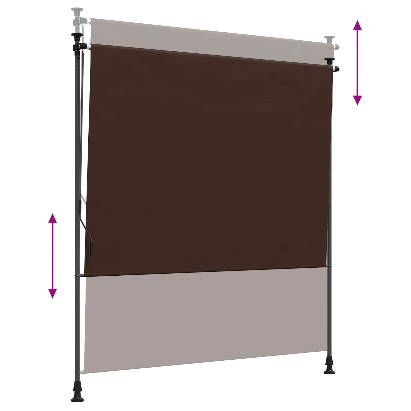 Buiten Rolgordijn Bruin 100 x 270 cm