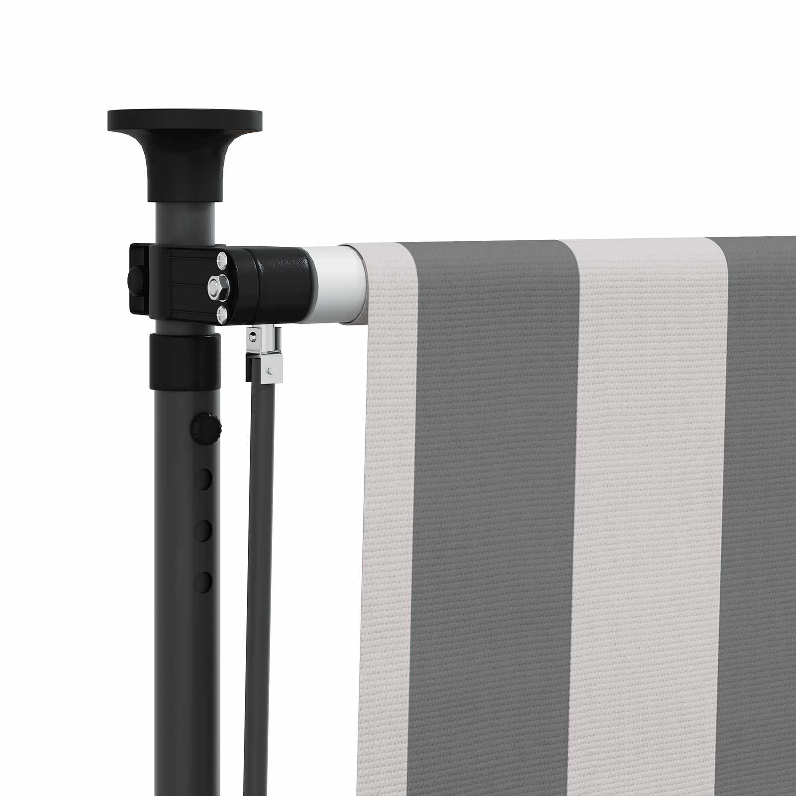 Buiten Rolgordijn Antraciet en Wit 100 x 270 cm