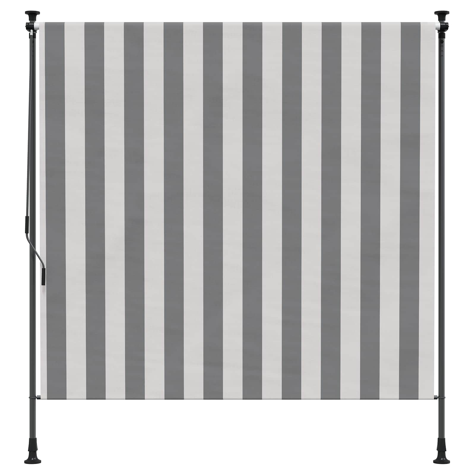 Buiten Rolgordijn Antraciet en Wit 100 x 270 cm