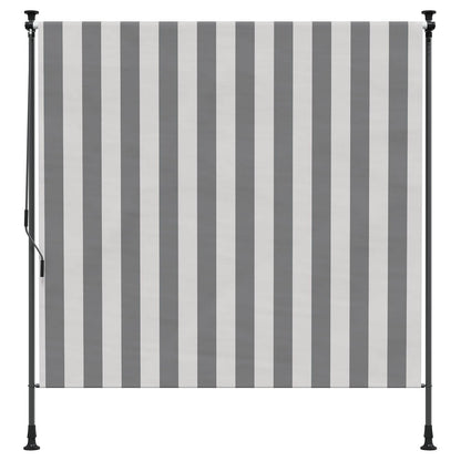 Buiten Rolgordijn Antraciet en Wit 100 x 270 cm