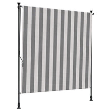 Buiten Rolgordijn Antraciet en Wit 120 x 270 cm