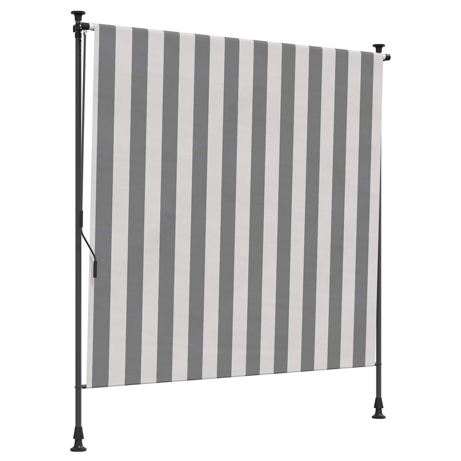 Buiten Rolgordijn Antraciet en Wit 150 x 270 cm