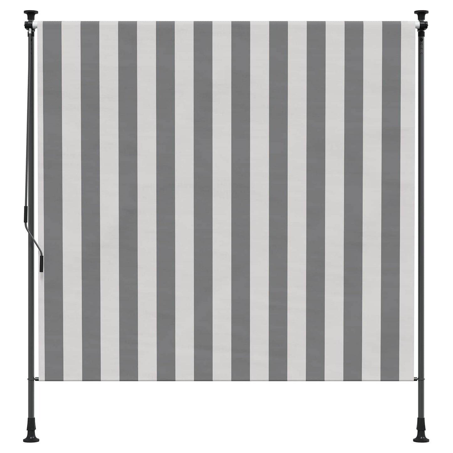 Buiten Rolgordijn Antraciet en Wit 150 x 270 cm