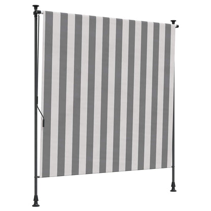 Buiten Rolgordijn Antraciet en Wit 200 x 270 cm