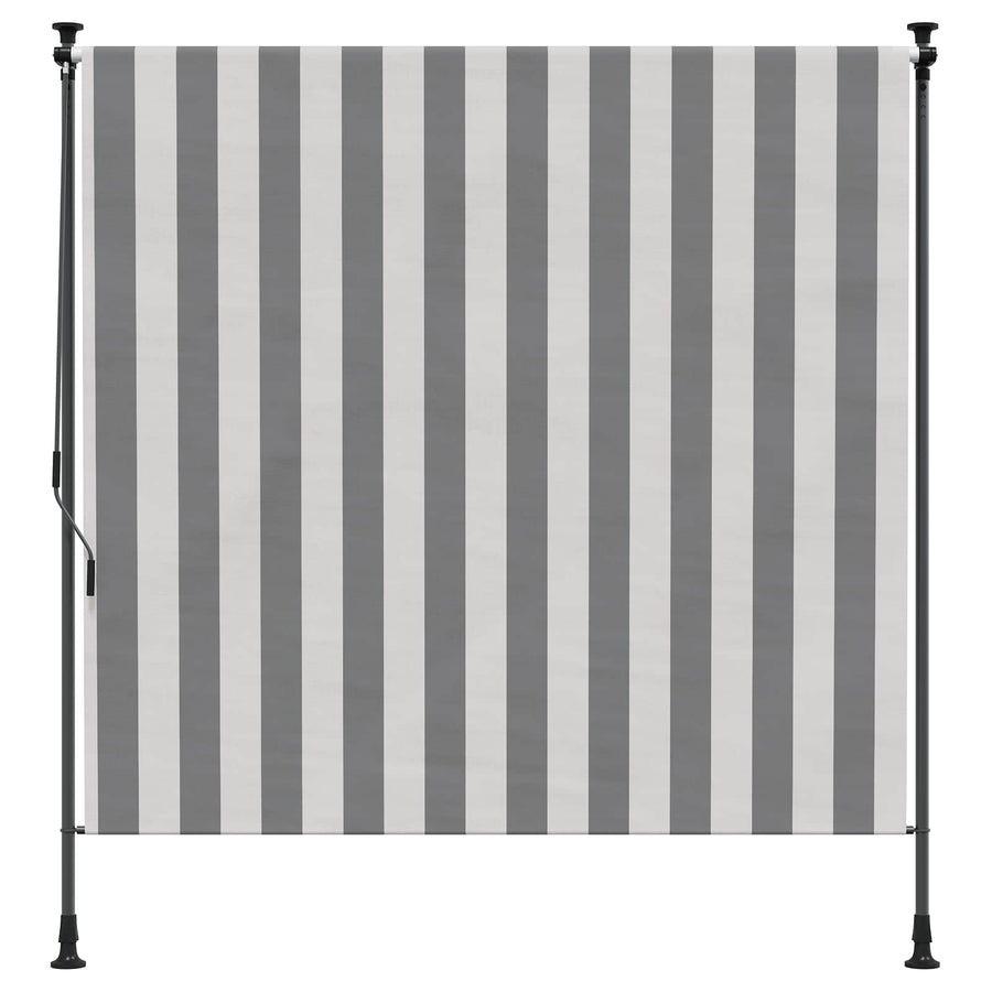 Buiten Rolgordijn Antraciet en Wit 200 x 270 cm