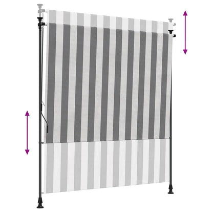 Buiten Rolgordijn Antraciet en Wit 200 x 270 cm
