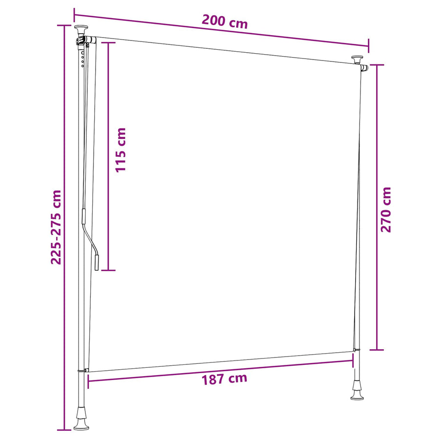 Buiten Rolgordijn Multikleur 200 x 270 cm
