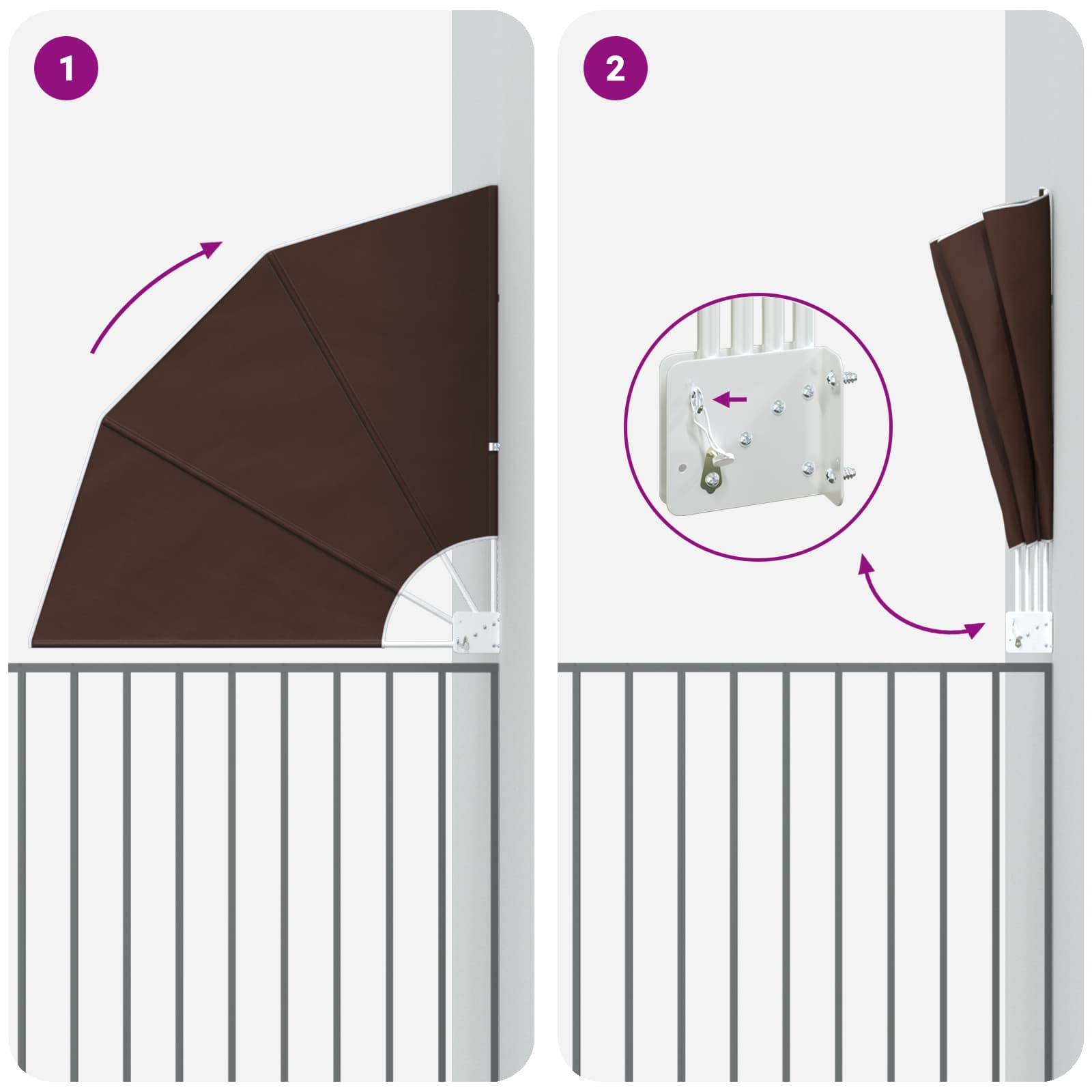 Balkon Privacy Scherm 140 x 140 cm Polyester Bruin