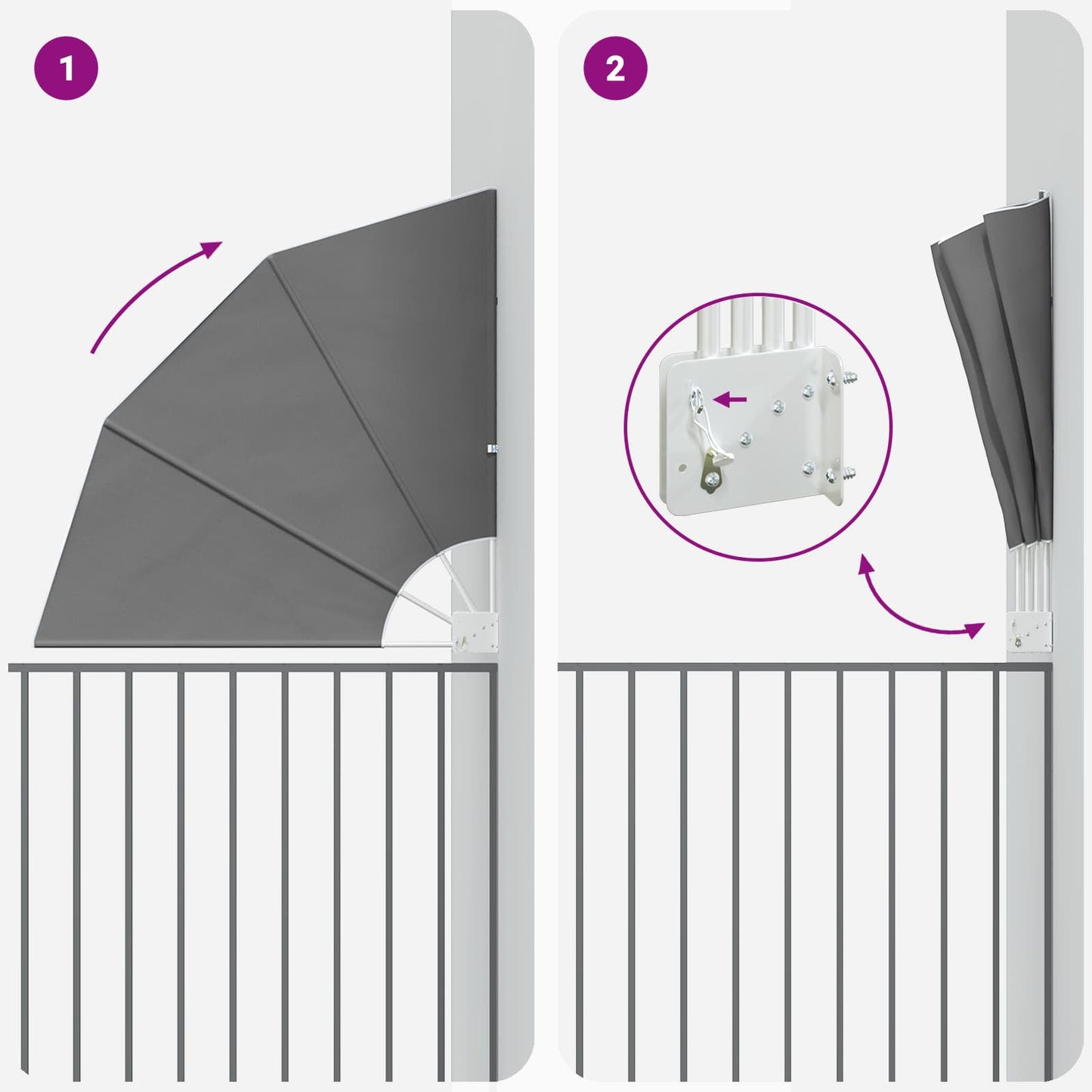 Balkon Privacy Scherm 140 x 140 cm Polyester Lichtgrijs