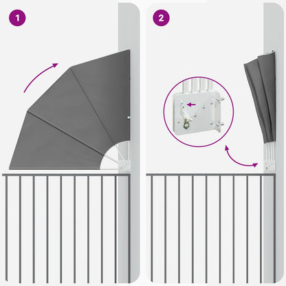 Balkon Privacy Scherm 140 x 140 cm Polyester Lichtgrijs