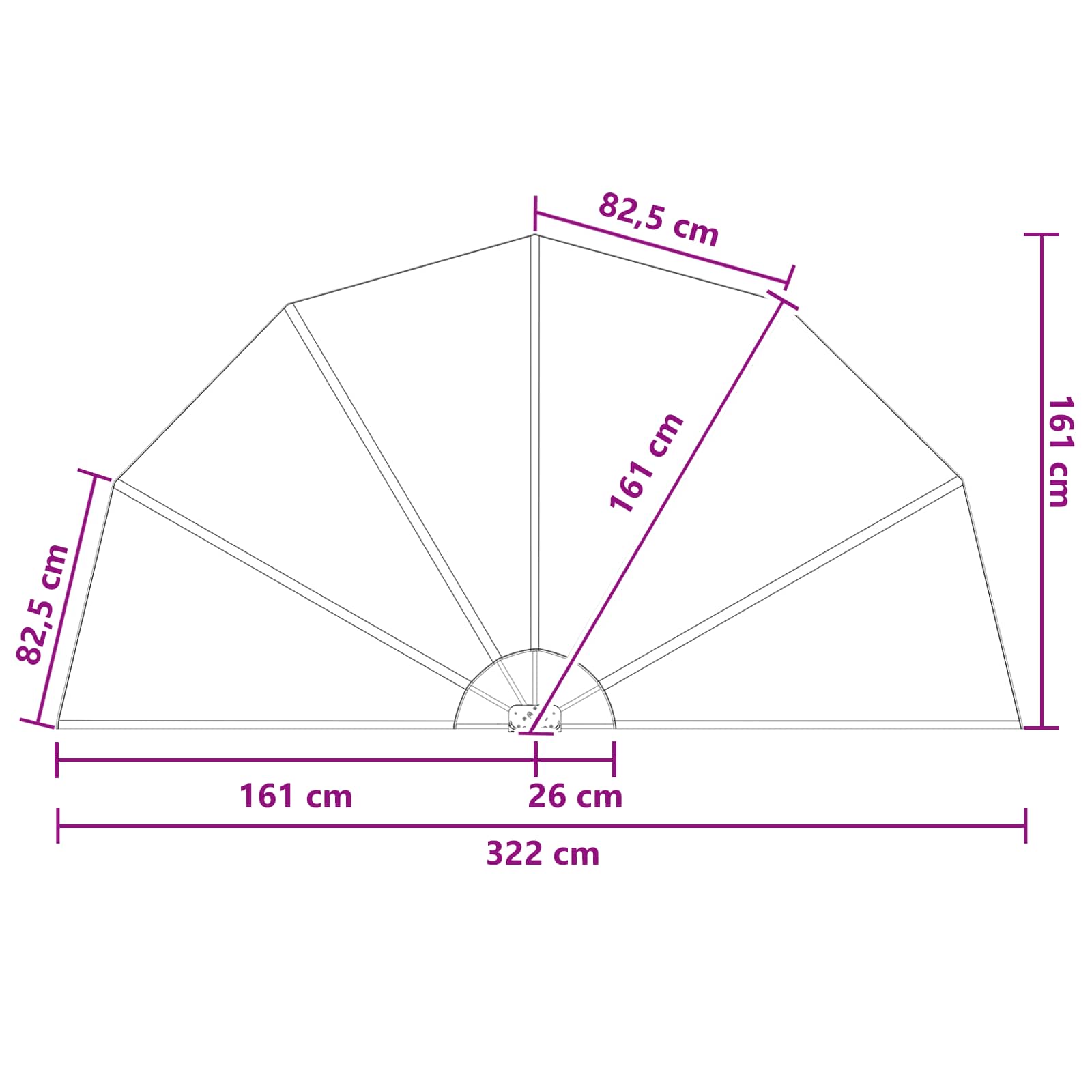 Balkon Privacy Scherm Ø 320 cm Polyester Lichtgrijs