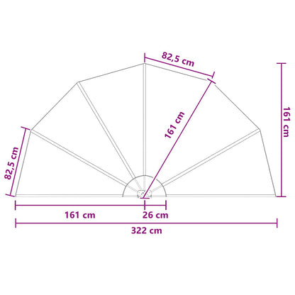 Balkon Privacy Scherm Ø 320 cm Polyester Lichtgrijs