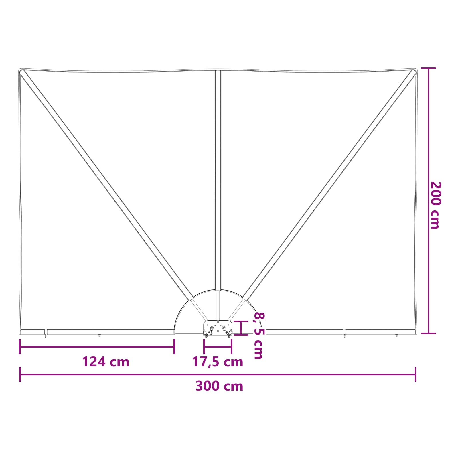 Balkon Privacy Scherm 200 x 300 cm Polyester Rechthoekig Bruin
