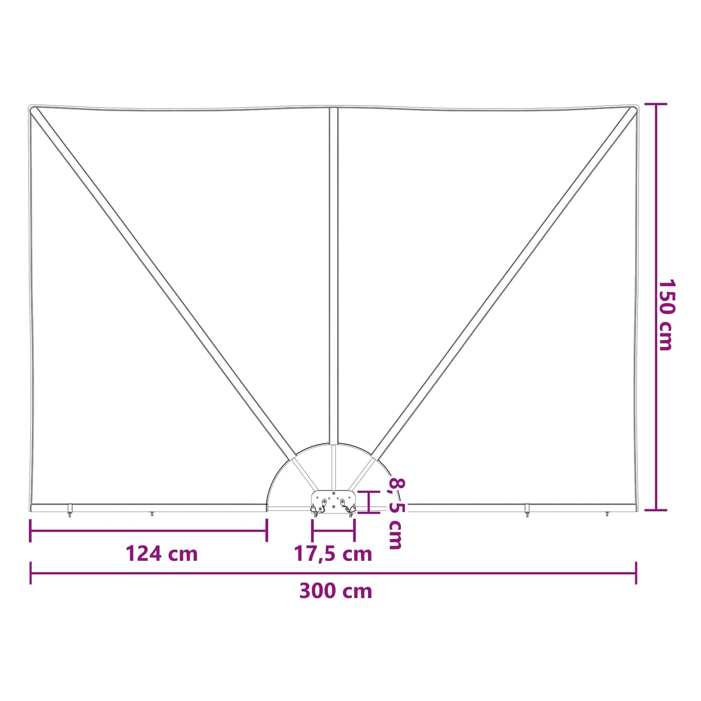 Balkon Privacy Scherm 150 x 300 cm Polyester Rechthoekig
