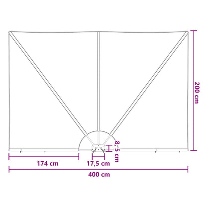 Balkon Privacy Scherm 200 x 400 cm Polyester Rechthoekig