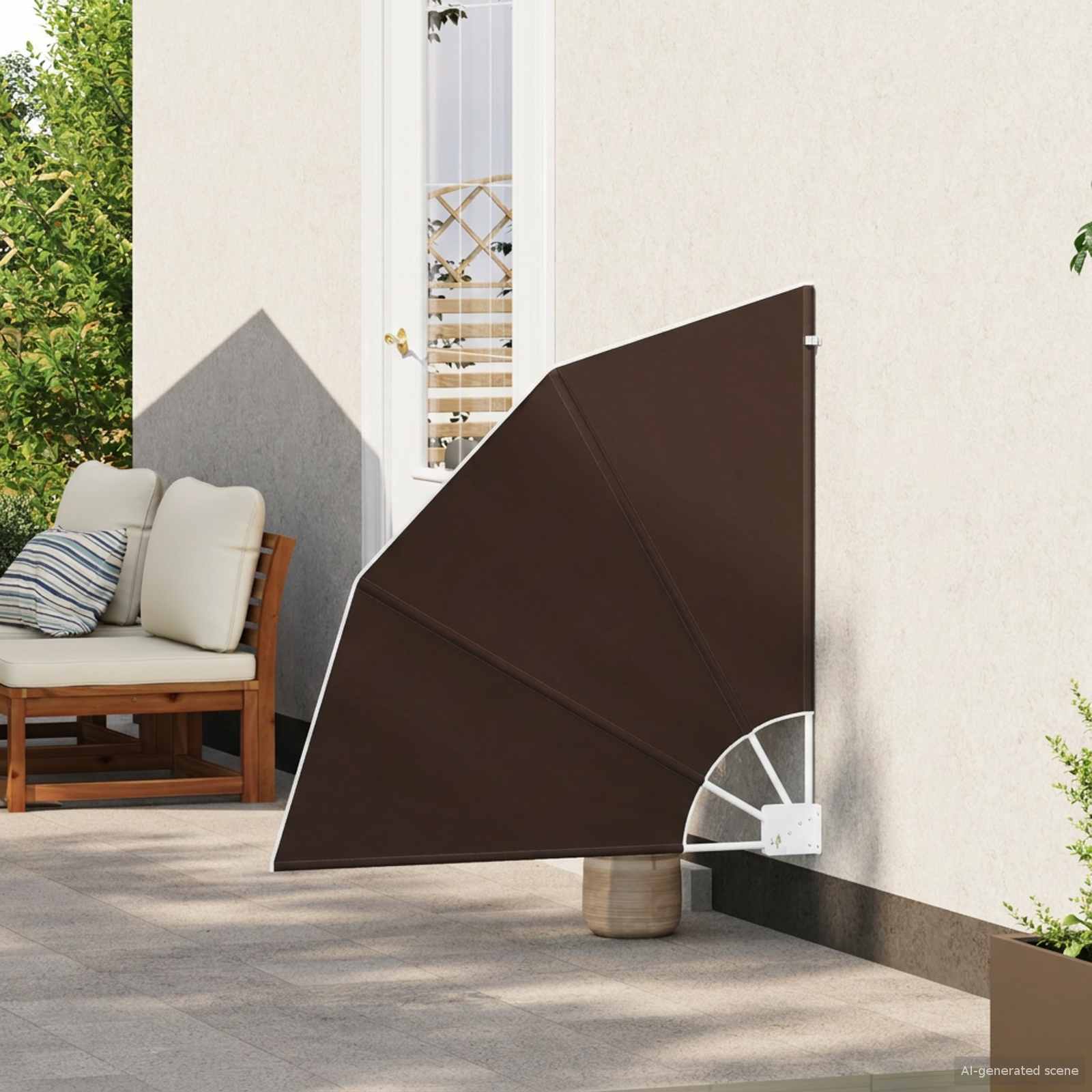 Balkon Privacy Scherm 115 x 115 cm Polyester Bruin