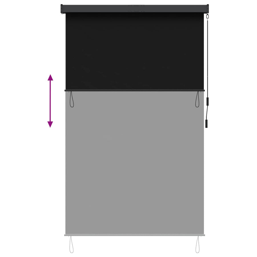 Rolgordijn Zwart 60 x 250 cm Stof en Aluminium