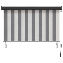 Rolgordijn Antraciet en Wit 60 x 250 cm Stof en Aluminium