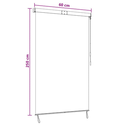Rolgordijn Antraciet en Wit 60 x 250 cm Stof en Aluminium