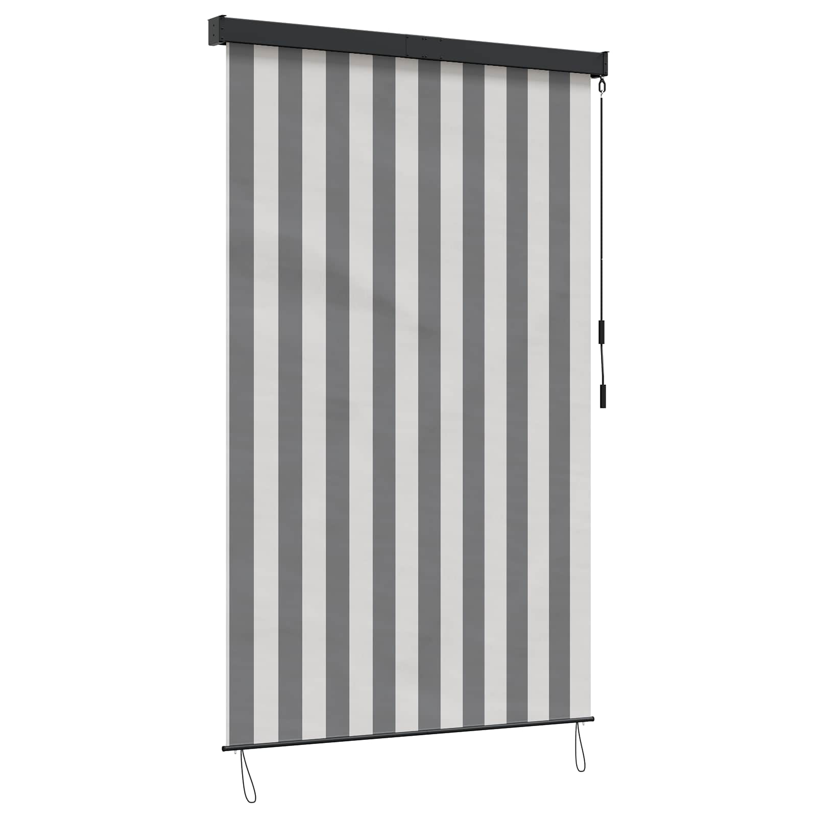Rolgordijn Antraciet en Wit 80 x 250 cm Stof en Aluminium
