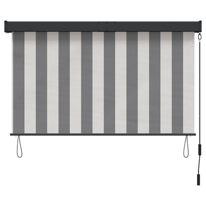 Rolgordijn Antraciet en Wit 80 x 250 cm Stof en Aluminium