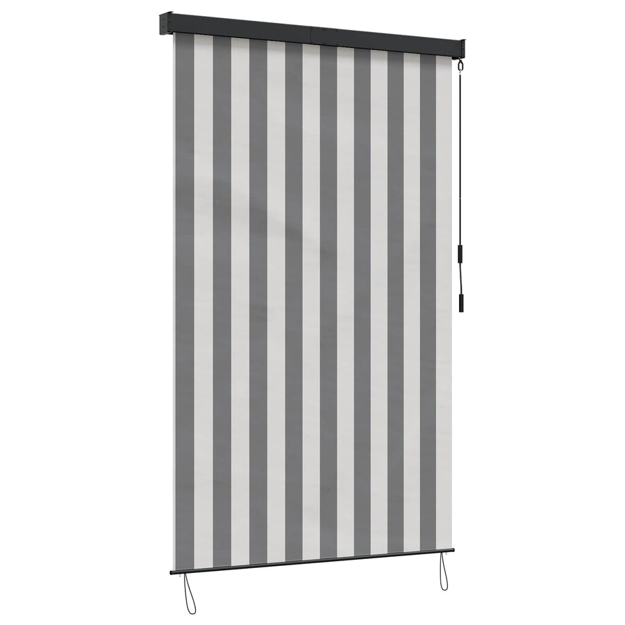 Rolgordijn Antraciet en Wit 100 x 250 cm Stof en Aluminium