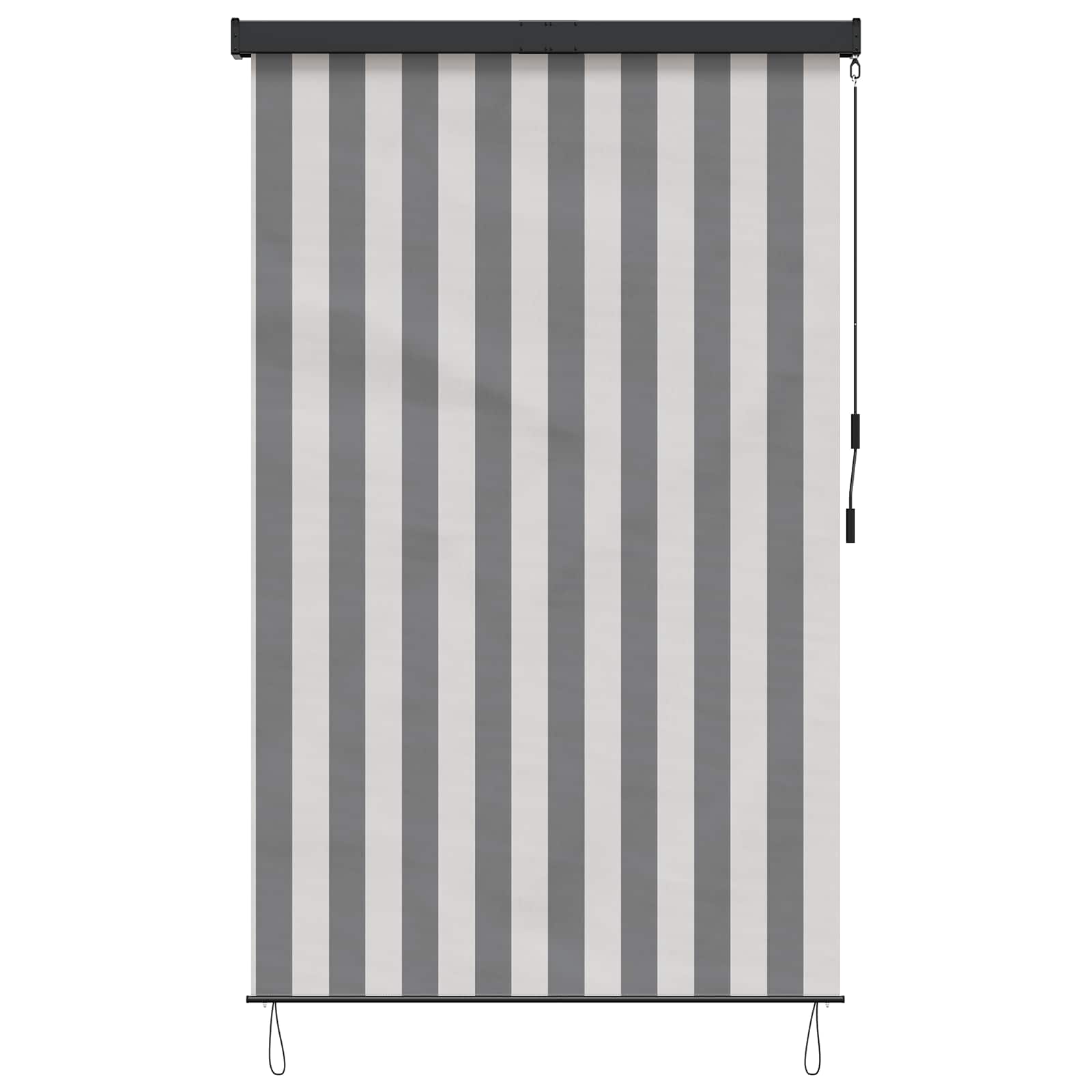 Rolgordijn Antraciet en Wit 100 x 250 cm Stof en Aluminium