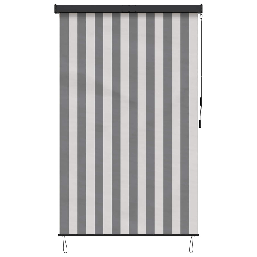 Rolgordijn Antraciet en Wit 100 x 250 cm Stof en Aluminium