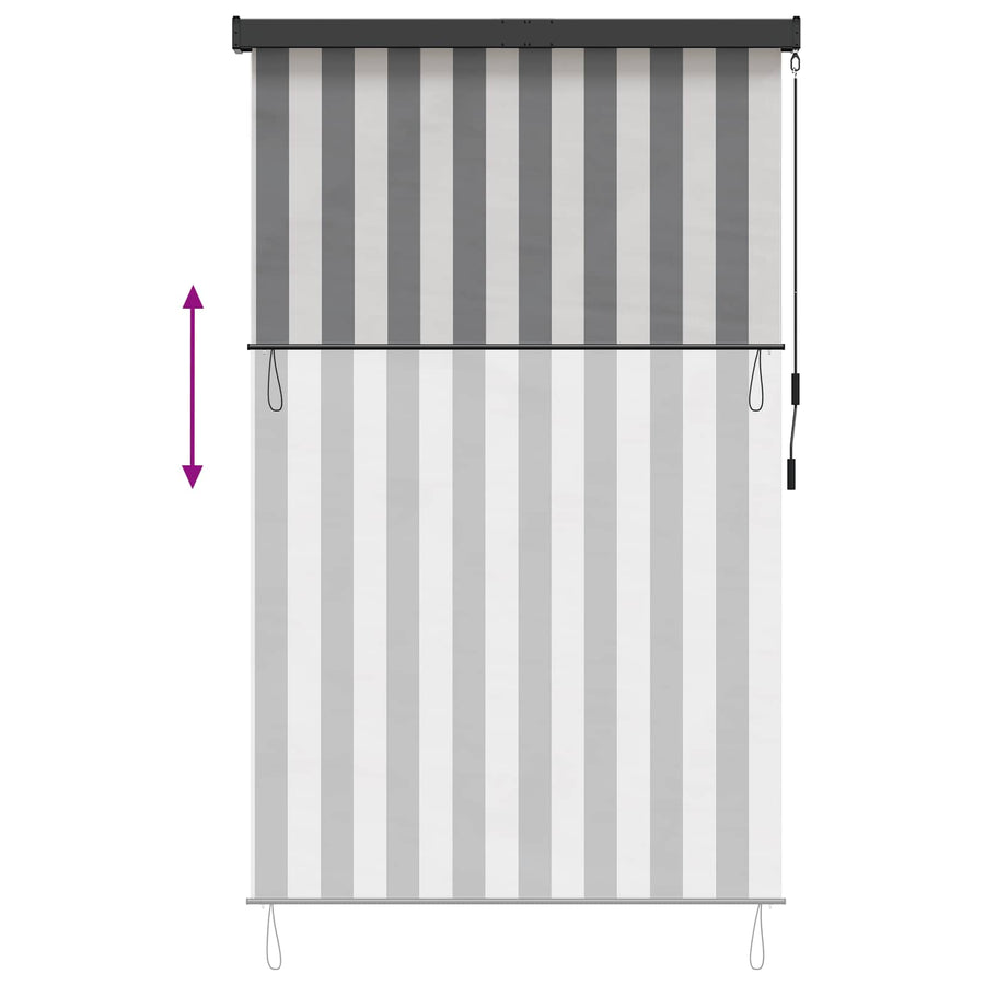 Rolgordijn Antraciet en Wit 100 x 250 cm Stof en Aluminium