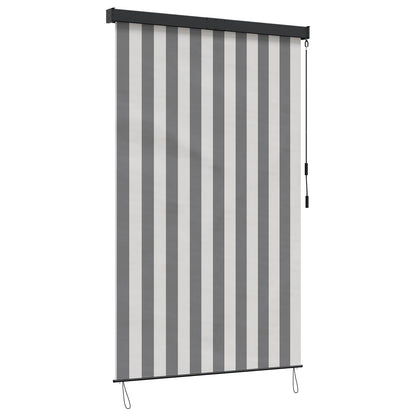Rolgordijn Antraciet en Wit 120 x 250 cm Stof en Aluminium
