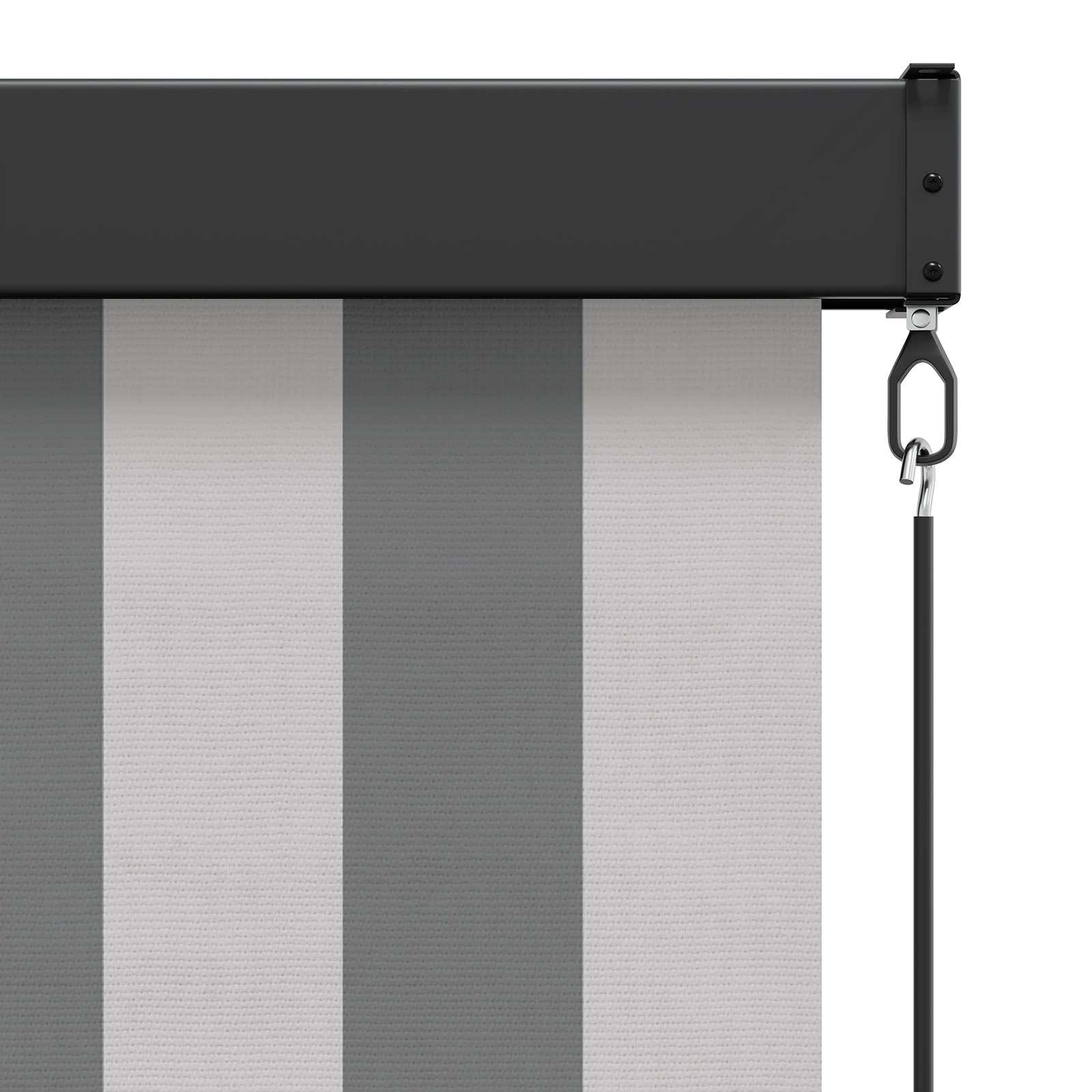 Rolgordijn Antraciet en Wit 140 x 250 cm Stof en Aluminium