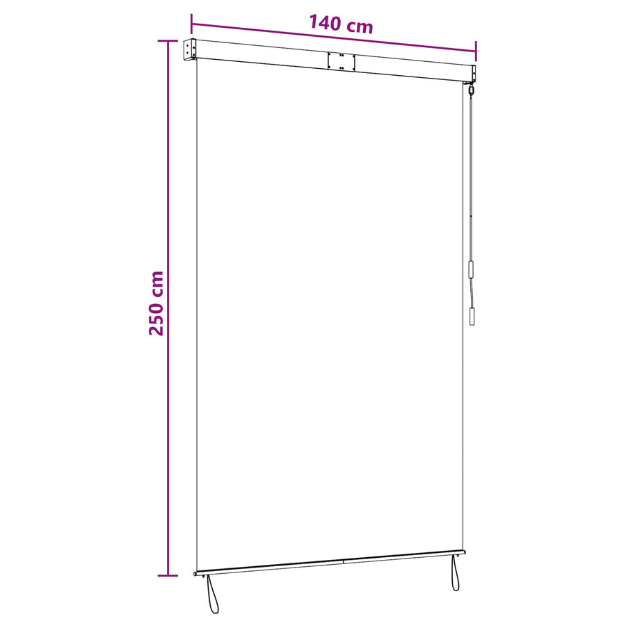 Rolgordijn Multikleur 140 x 250 cm Stof en Aluminium