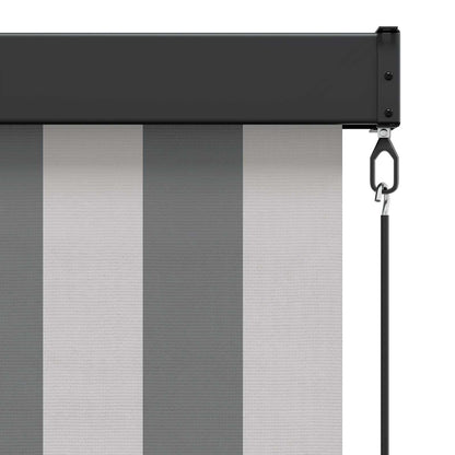Rolgordijn Antraciet en Wit 180 x 250 cm Stof en Aluminium