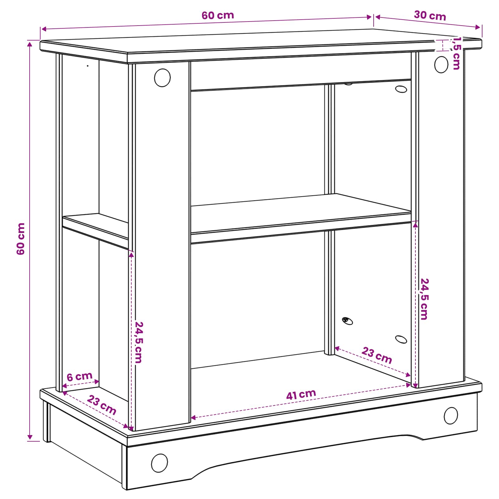 Aquarium Stand CORONA Wit en Bruin 60 x 30 x 60 cm 150 kg