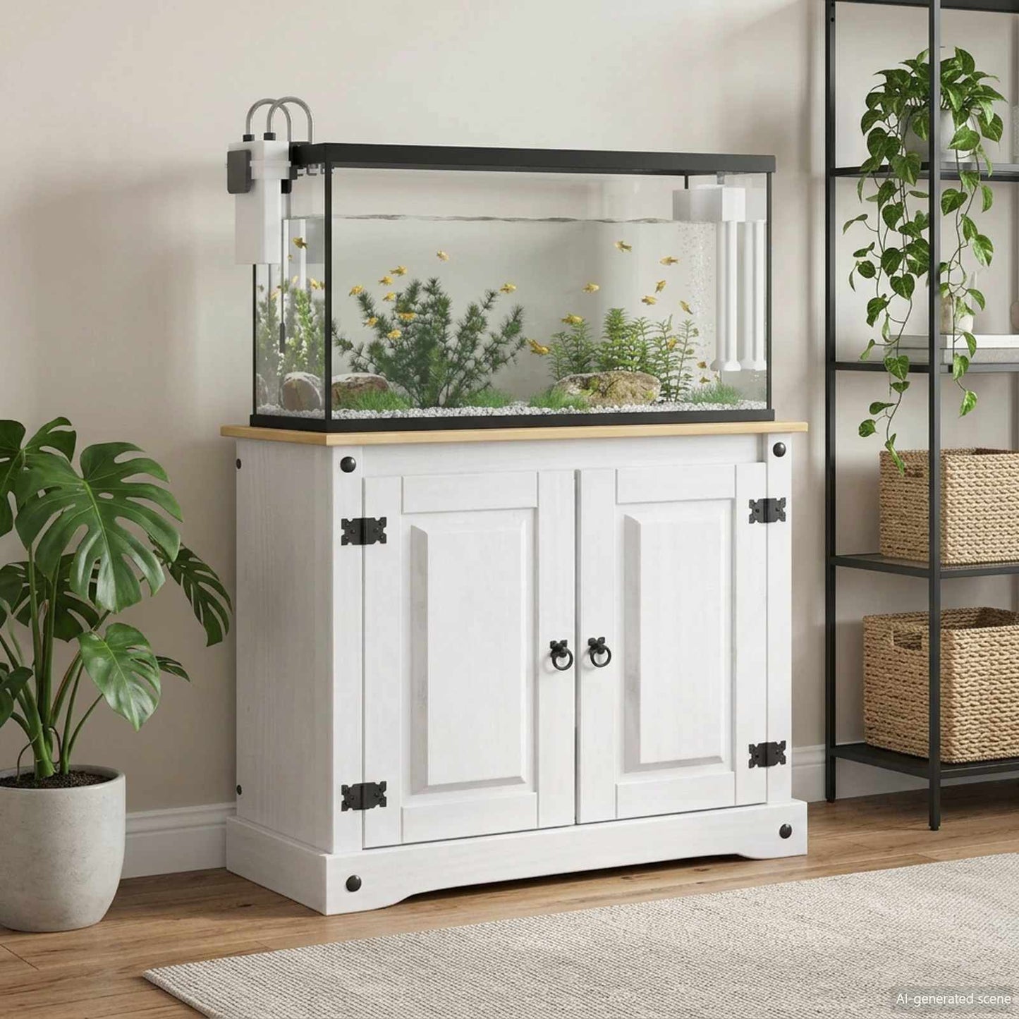 Aquarium Stand CORONA Wit en Bruin 81,5 x 37 x 73 cm 250 kg