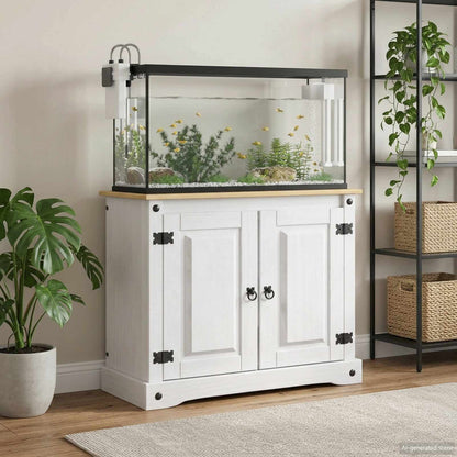 Aquarium Stand CORONA Wit en Bruin 81,5 x 37 x 73 cm 250 kg