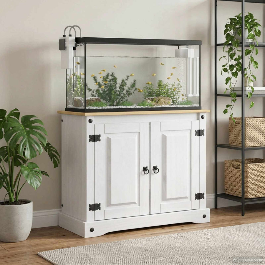 Aquarium Stand CORONA Wit en Bruin 81,5 x 37 x 73 cm 250 kg