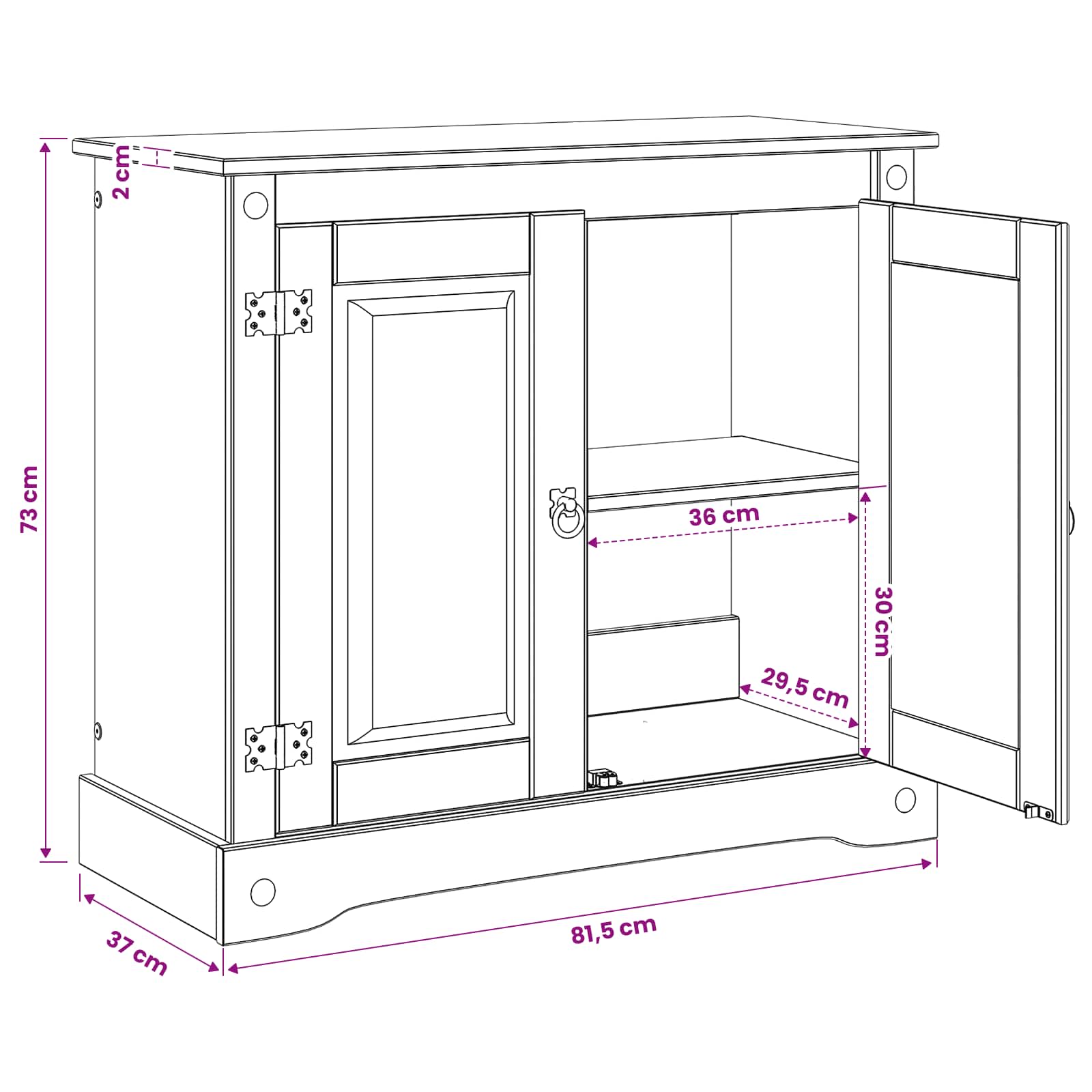 Aquarium Stand CORONA Wit en Bruin 81,5 x 37 x 73 cm 250 kg