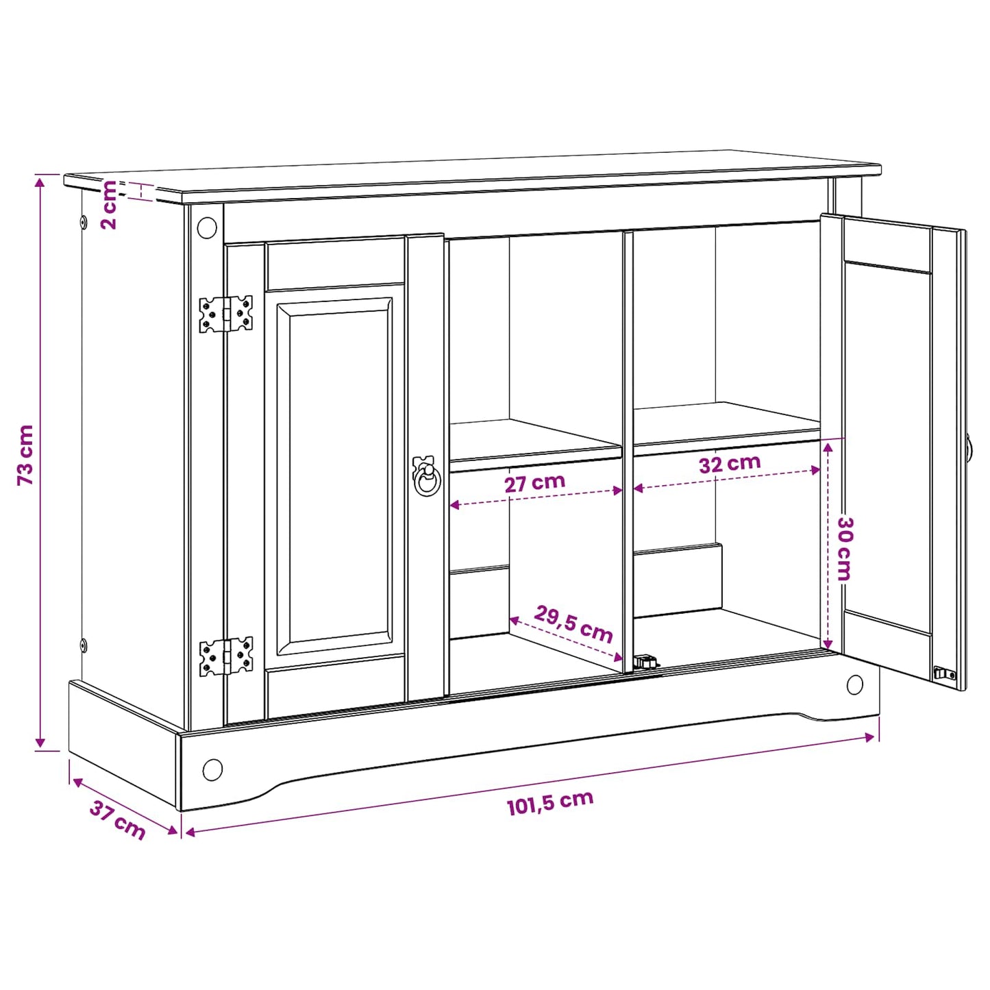 Aquarium Stand CORONA Bruin 101,5 x 37 x 73 cm 300 kg