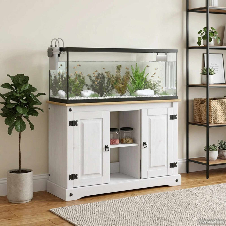 Aquarium Stand CORONA Wit en Bruin 101,5 x 37 x 73 cm 300 kg
