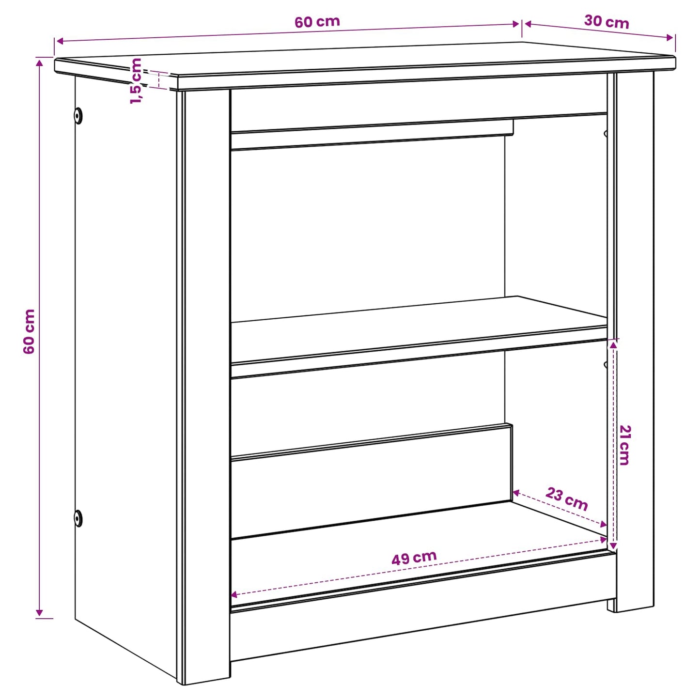 Aquarium Stand PANAMA Bruin 60 x 30 x 60 cm 150 kg