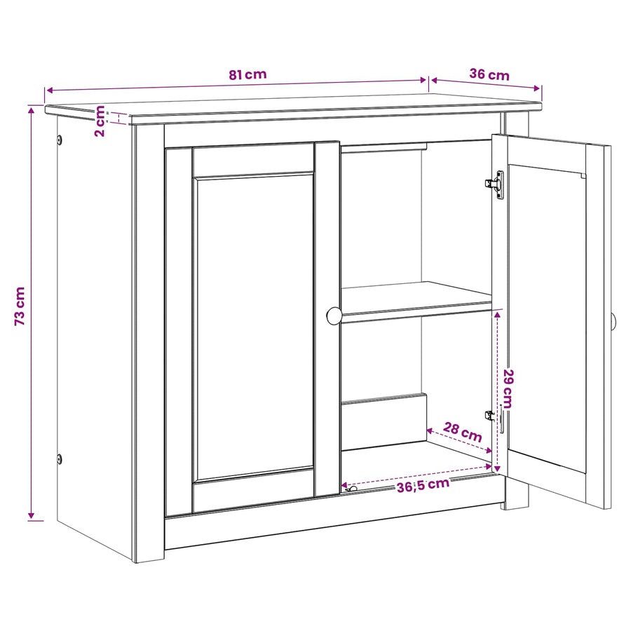 Aquarium Stand PANAMA Wit en Bruin 81 x 36 x 73 cm 250 kg